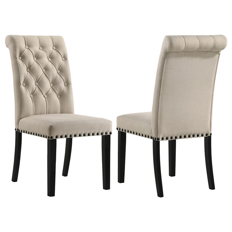Alana Fabric Upholstered Dining Side Chair Beige (Set of 2) - 190162