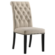 Alana Fabric Upholstered Dining Side Chair Beige (Set of 2) - 190162
