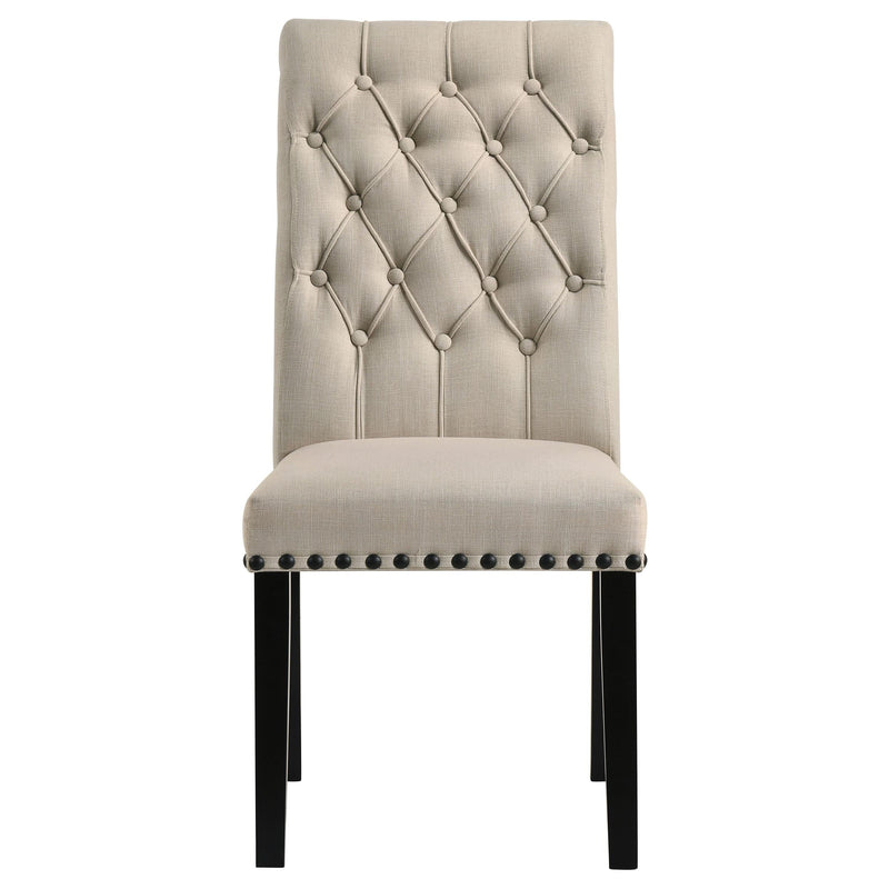 Alana Fabric Upholstered Dining Side Chair Beige (Set of 2) - 190162
