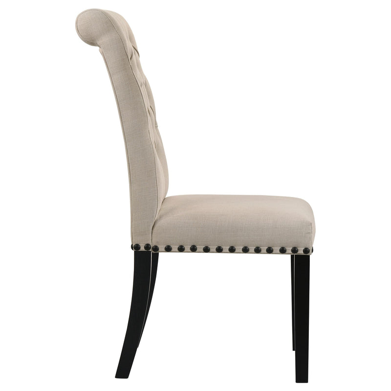 Alana Fabric Upholstered Dining Side Chair Beige (Set of 2) - 190162