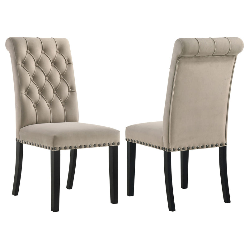 Alana Velvet Upholstered Dining Side Chair Sand (Set of 2) - 115182