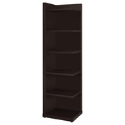 Alder 71-inch 6-shelf Corner Bookcase Cappuccino - 800270