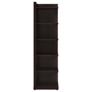 Alder 71-inch 6-shelf Corner Bookcase Cappuccino - 800270