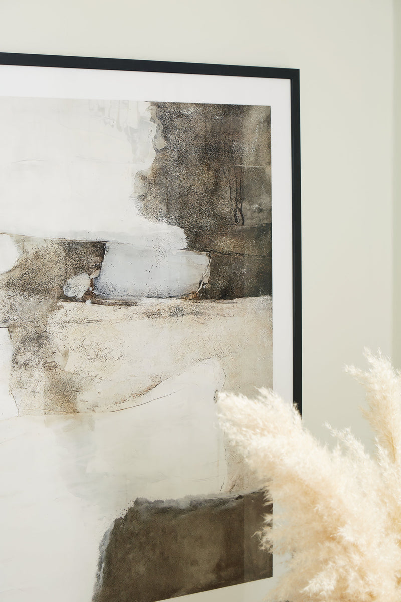 Aldricton Brown/White Wall Art - A8000406