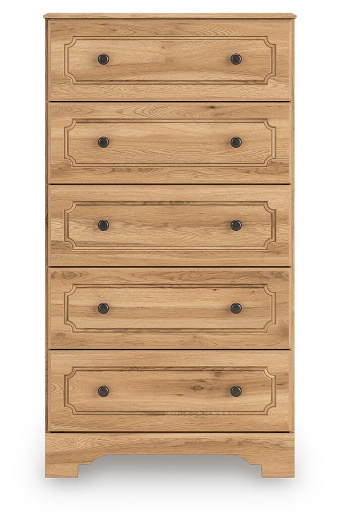 Aleaport Full Panel Bed with Dresser and Chest in Warm Brown - PKG022636