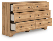 Aleaport King Panel Bed with Dresser in Warm Brown - PKG022657