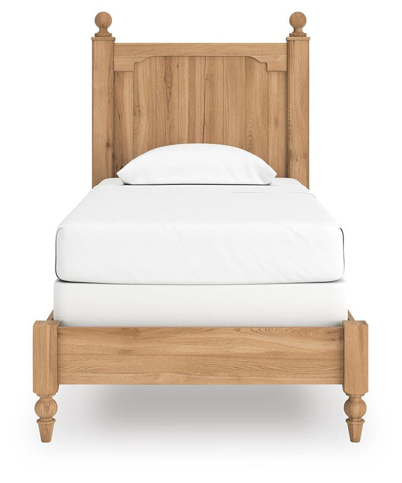 Aleaport Twin Panel Bed with Chest and Nightstand in Warm Brown - PKG022629
