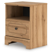 Aleaport Twin Panel Bed with Chest and Nightstand in Warm Brown - PKG022629