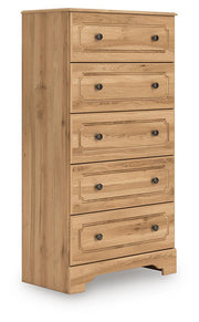 Aleaport Twin Panel Bed with Chest and Nightstand in Warm Brown - PKG022629