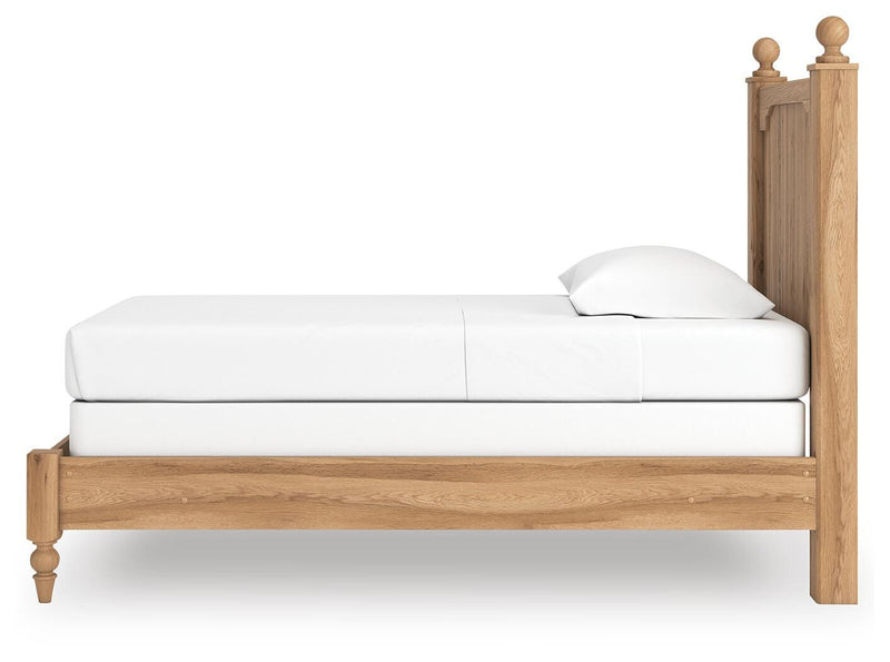 Aleaport Twin Panel Bed with Dresser and Nightstand in Warm Brown - PKG022634