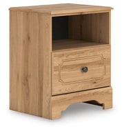 Aleaport Twin Panel Bed with Dresser and Nightstand in Warm Brown - PKG022634