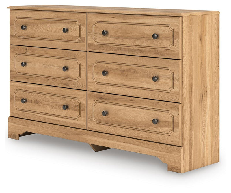 Aleaport Twin Panel Bed with Dresser in Warm Brown - PKG022633