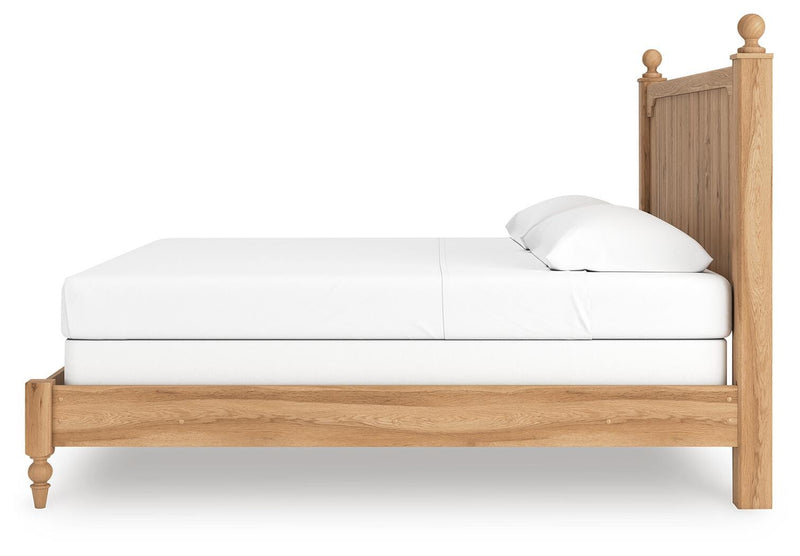 Aleaport Warm Brown King Panel Bed, Dresser, Mirror and Nightstand - PCB1075B10