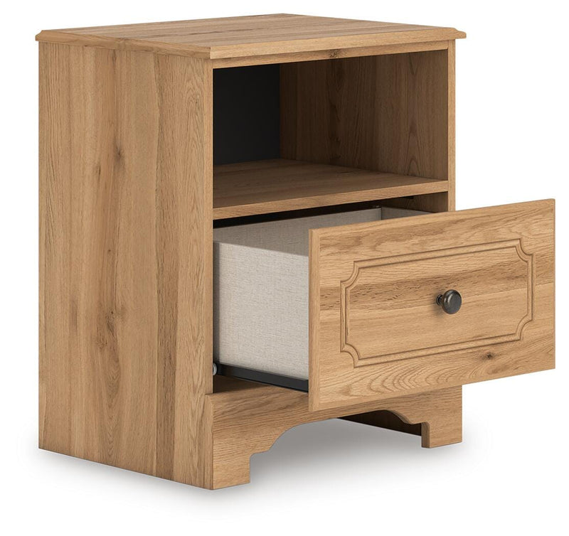 Aleaport Warm Brown King Panel Bed, Dresser, Mirror and Nightstand - PCB1075B10