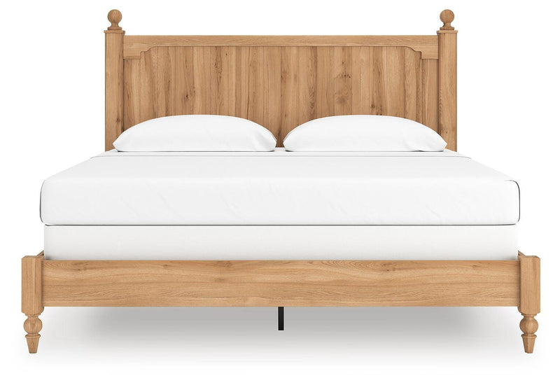 Aleaport Warm Brown King Panel Bed - PCB1075B8