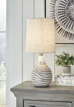 Aleela White/Gold Finish Table Lamp - Gate FurnitureTable Lamp