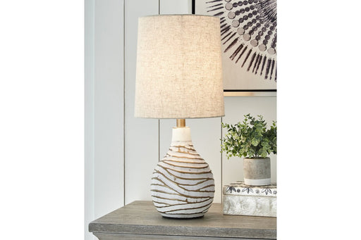 Aleela White/Gold Finish Table Lamp - Gate FurnitureTable Lamp