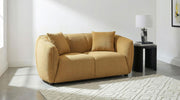 Aleisha Fabric Upholstered Loveseat Mustard Yellow - 503062