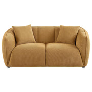 Aleisha Fabric Upholstered Loveseat Mustard Yellow - 503062