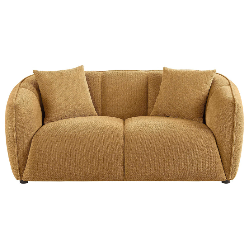 Aleisha Fabric Upholstered Loveseat Mustard Yellow - 503062