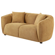Aleisha Fabric Upholstered Loveseat Mustard Yellow - 503062