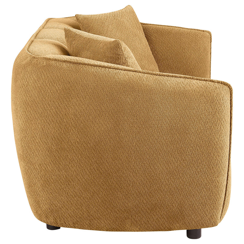 Aleisha Fabric Upholstered Loveseat Mustard Yellow - 503062