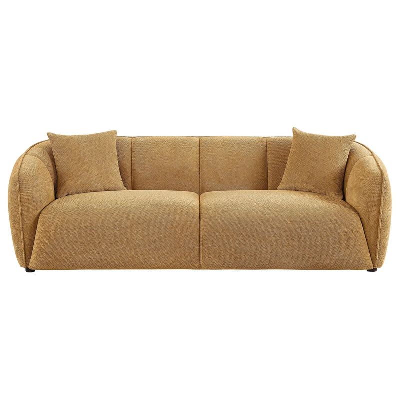 Aleisha Fabric Upholstered Sofa Mustard Yellow - 503061