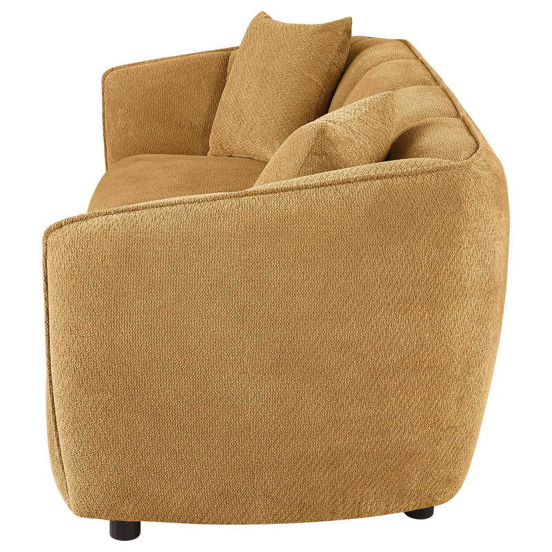 Aleisha Fabric Upholstered Sofa Mustard Yellow - 503061