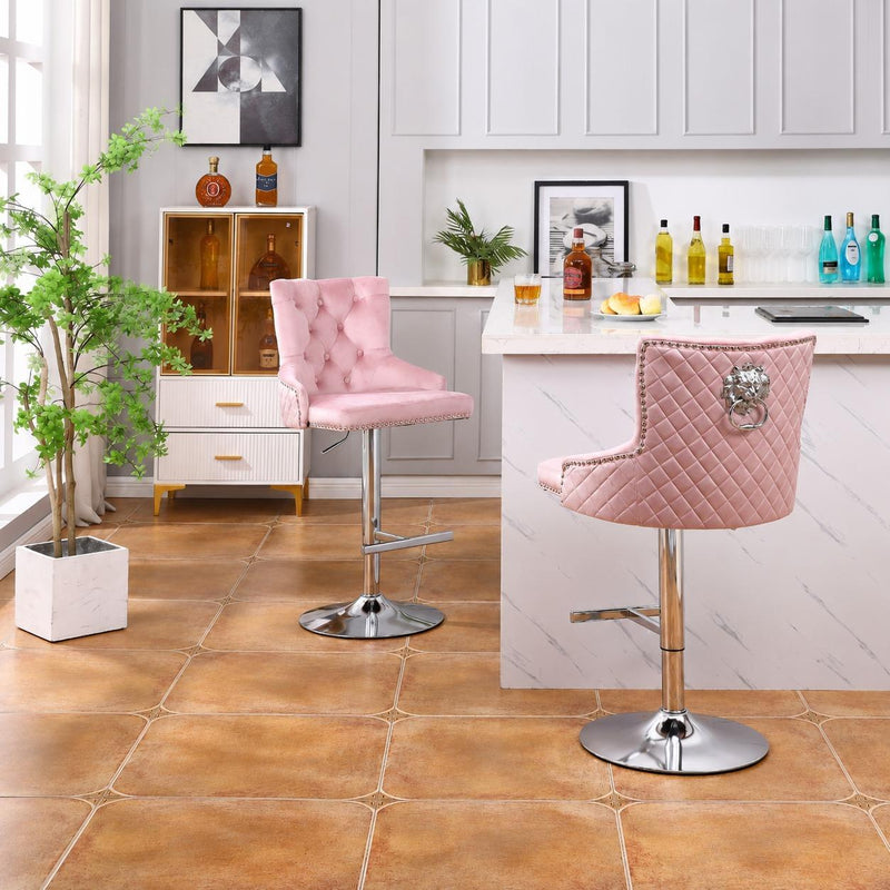 Aleppo - 360° Swivel Barstool with Electroplated Lion Head Pull Tab 2PC/CTN - D813-C