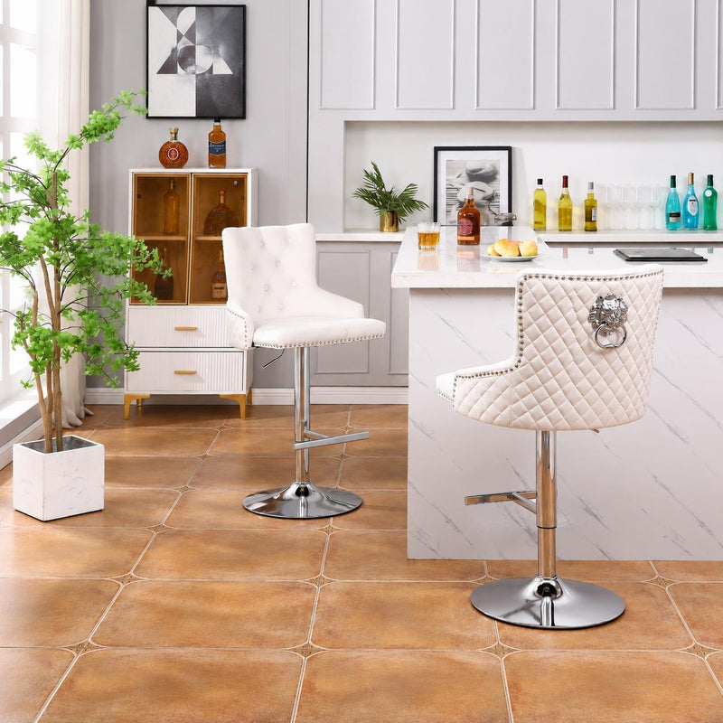 Aleppo - 360° Swivel Barstool with Electroplated Lion Head Pull Tab 2PC/CTN - D814-C