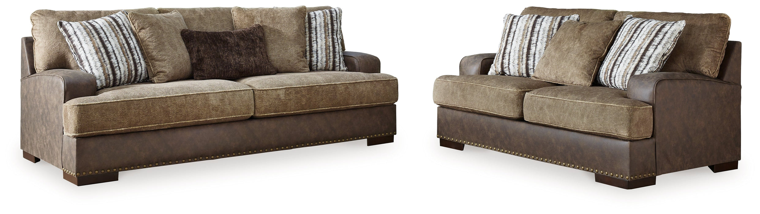 Alesbury Sofa and Loveseat in Chocolate - Gate FurnitureLiving Room Set