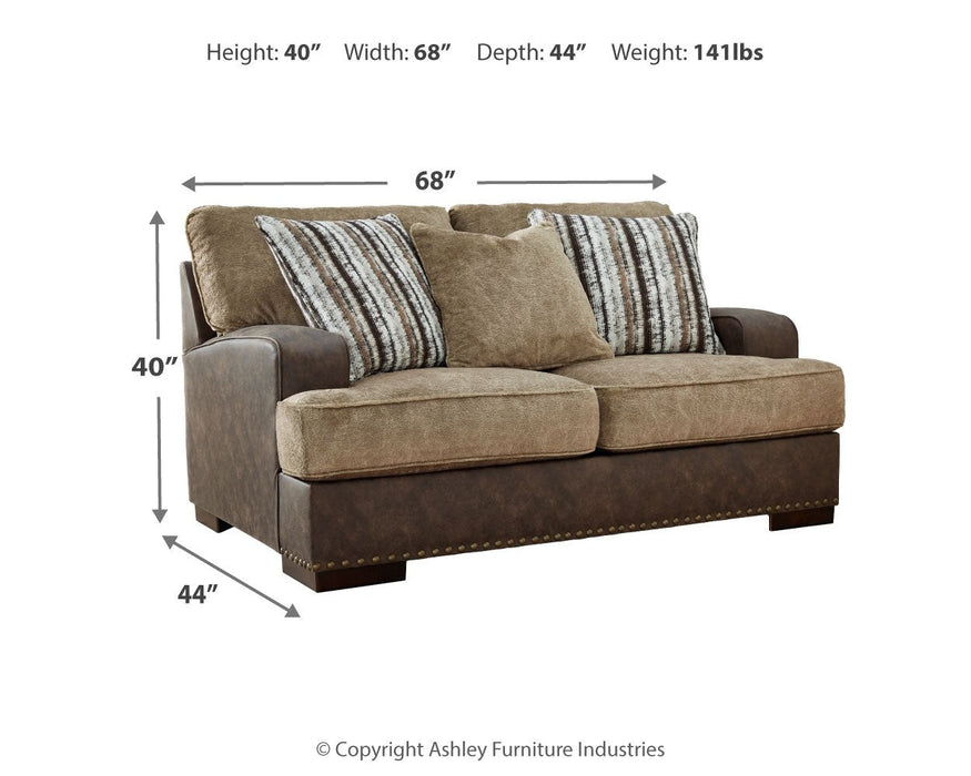 Alesbury Sofa and Loveseat in Chocolate - Gate FurnitureLiving Room Set