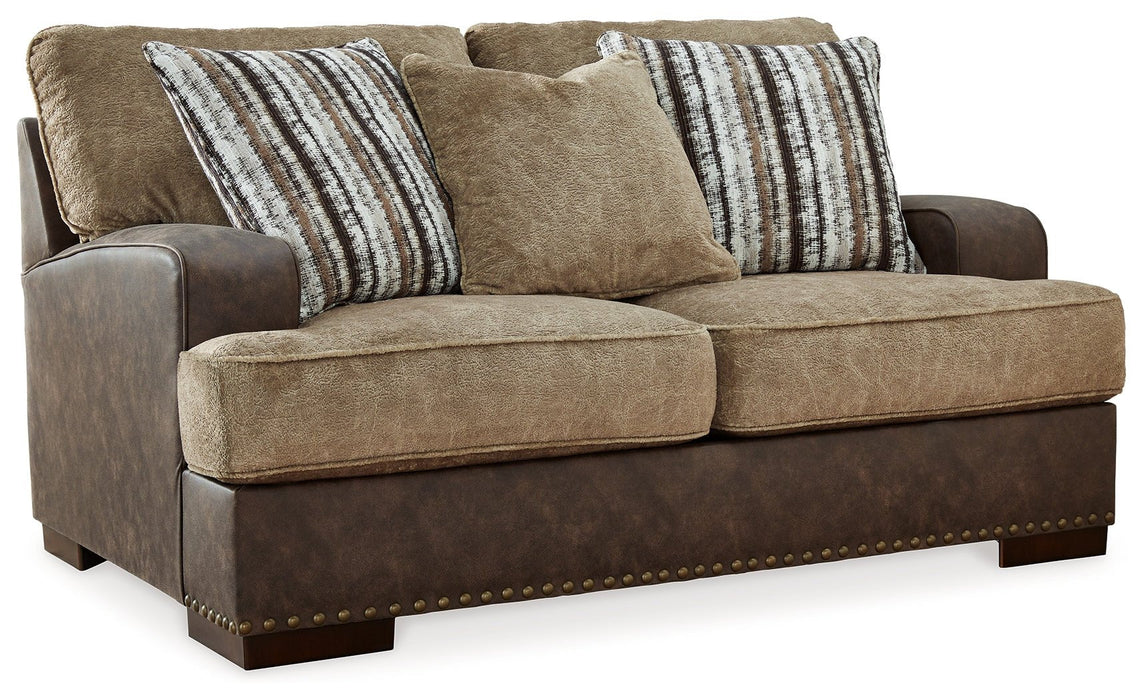 Alesbury Sofa and Loveseat in Chocolate - Gate FurnitureLiving Room Set