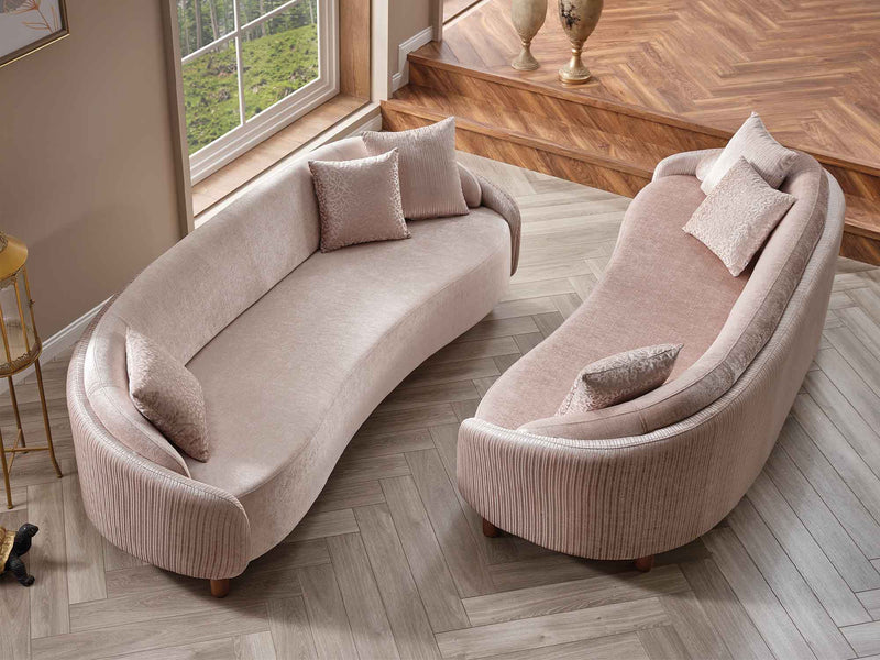 Alessa 4-pieces (2 Sofa & 2 Chair) Livingroom Set Cream in Cream - 101-ALE-SZ245-3311