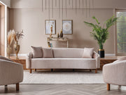 Alessa 4-pieces (2 Sofa & 2 Chair) Livingroom Set Cream in Cream - 101-ALE-SZ553-3311