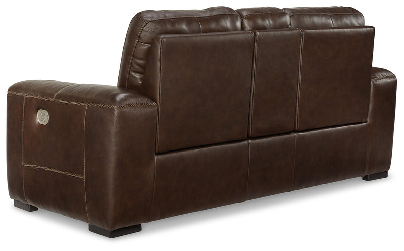 Alessandro Walnut Power Reclining Loveseat with Console - U2550218
