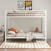 Alevera Metal Twin Over Twin Bunk Bed with Ladder White - 460361WHT