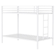 Alevera Metal Twin Over Twin Bunk Bed with Ladder White - 460361WHT