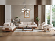 Alexa 4-pieces (Sofa & Module Sofa & 2 Chair) Livingroom Set Cream in Cream - 101-ALE-ERACREAM-3M3BB