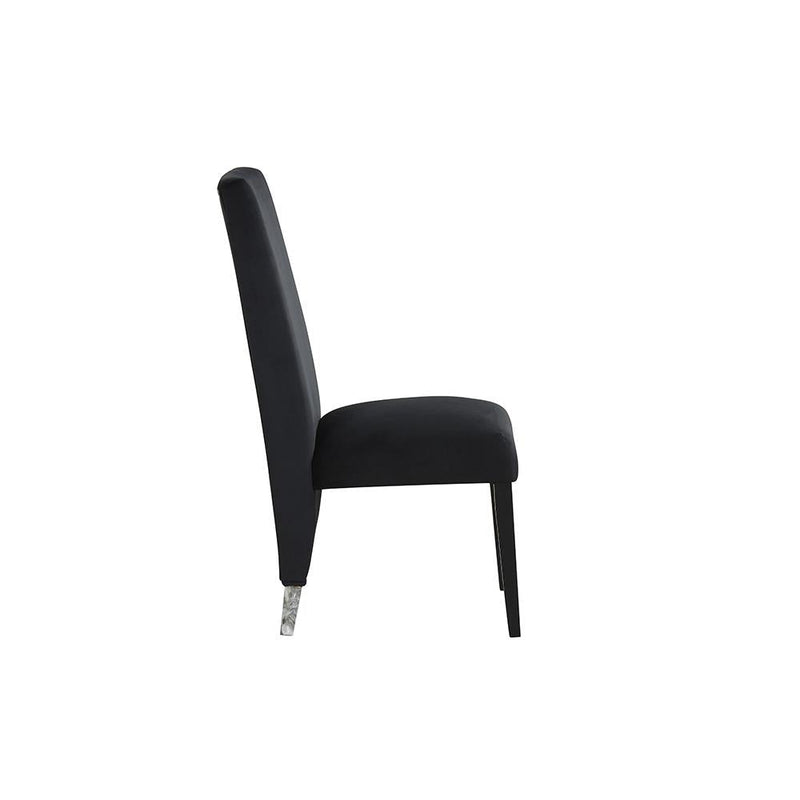 Alexa - Black Fully Upholstered Chairs with Faux Marble Accents - D224-C
