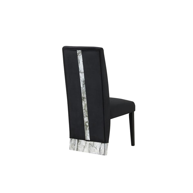 Alexa - Black Fully Upholstered Chairs with Faux Marble Accents - D224-C