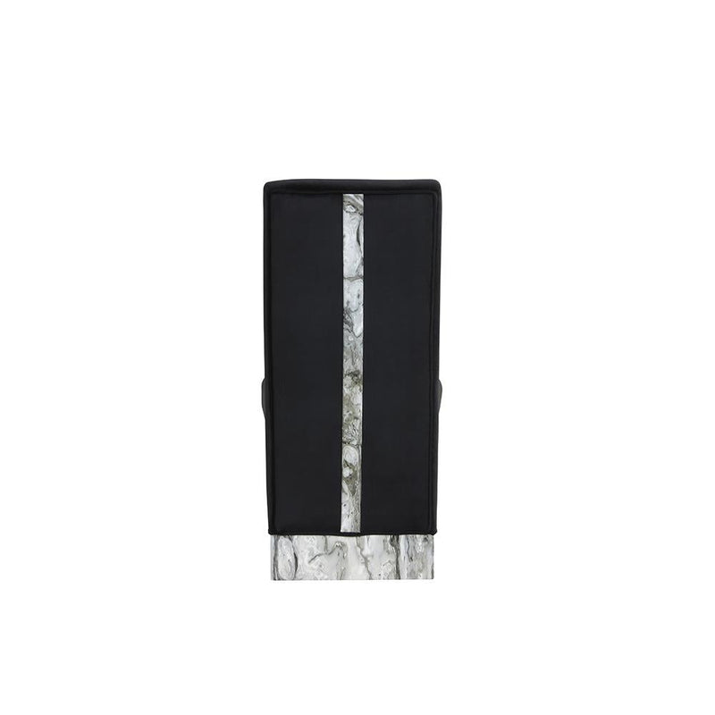 Alexa - Black Fully Upholstered Chairs with Faux Marble Accents - D224-C