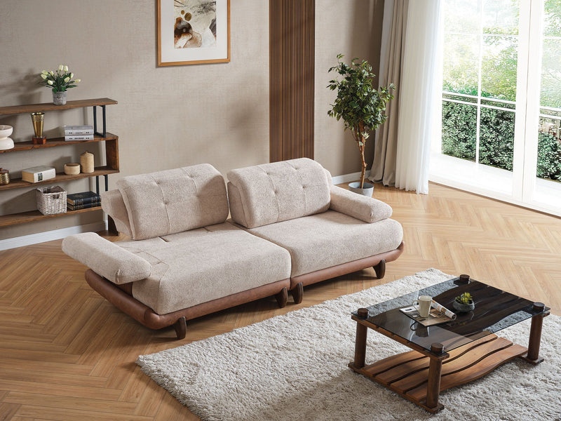 Alexa Convertible Sofa Cream in Cream - 101-URL-ANG20-3