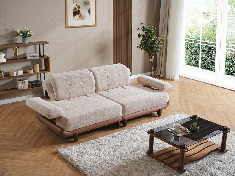 Alexa Convertible Sofa Cream in Cream - 101-URL-ANG20-3