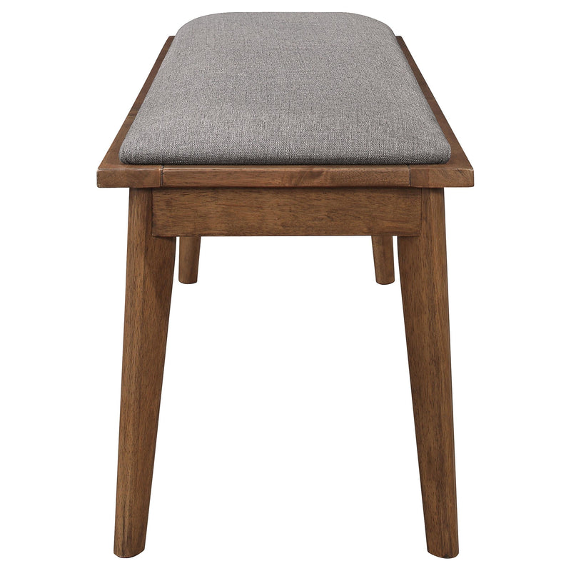Alfredo Upholstered Dining Bench Grey and Natural Walnut - 108083