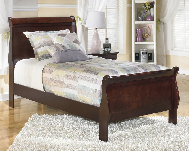 Alisdair Dark Brown Twin Sleigh Bed - Lara FurnitureTwin Bed