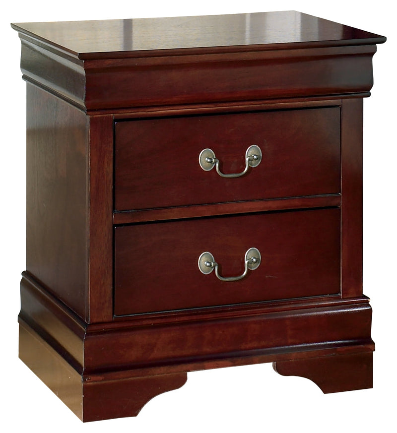 Alisdair Full Sleigh Bed with Mirrored Dresser, Chest and 2 Nightstands in Reddish Brown - PKG004970