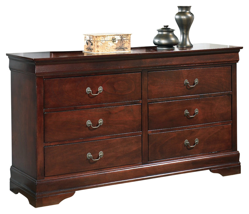 Alisdair King Sleigh Bed with Dresser in Reddish Brown - PKG004944