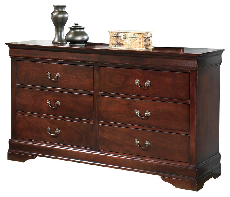 Alisdair Reddish Brown Queen Sleigh Bed, Dresser and Chest - B376B28