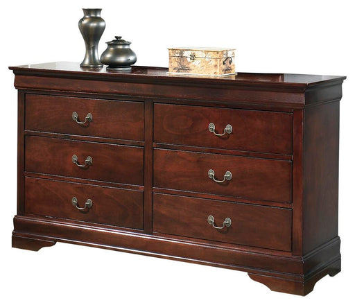 Alisdair Reddish Brown Queen Sleigh Bed, Dresser and Chest - B376B28